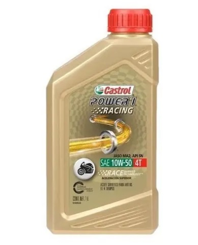 ACEITE CASTROL POWER 1 RACING 4T SINTETICO 10W50 DORADO (551)