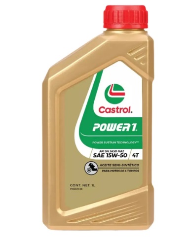 ACEITE CASTROL POWER 1 4T SEMISINTETICO 15W50 DORADO