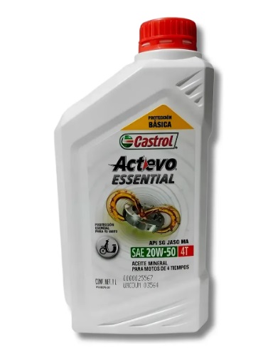 ACEITE CASTROL MINERAL BASICO ACTEVO 4T ESSENTIAL 20W-50 SG