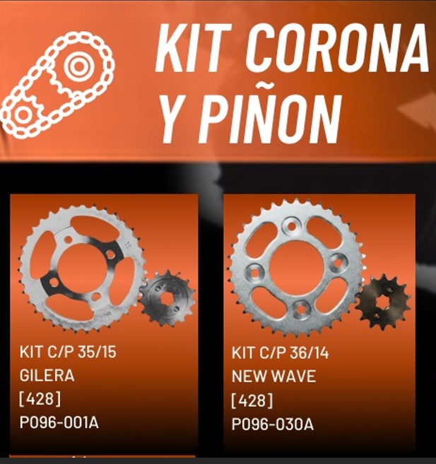 CORONA Y PIÑON ENDURO KIT CP 35/15 GILERA SMASH [428]