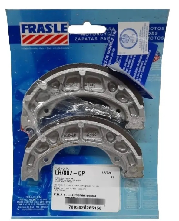ZAPATA FRENO FRASLE RESORTE RECTO C90 M/V LH 807 BRASIL
