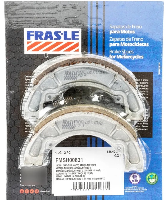 ZAPATA FRENO BRASIL FRASLE COD SH 831 SUZUKI AX100