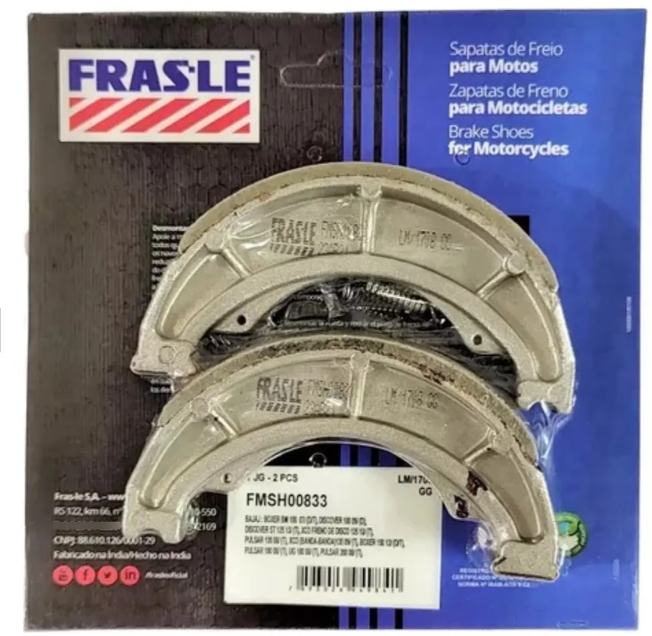 ZAPATA FRENO BRASIL FRASLE COD SH 833 BAJAJ GN 125